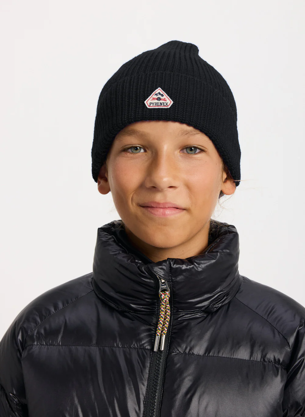 Bonnet unisexe pour enfants en laine Pyrenex Roki noir