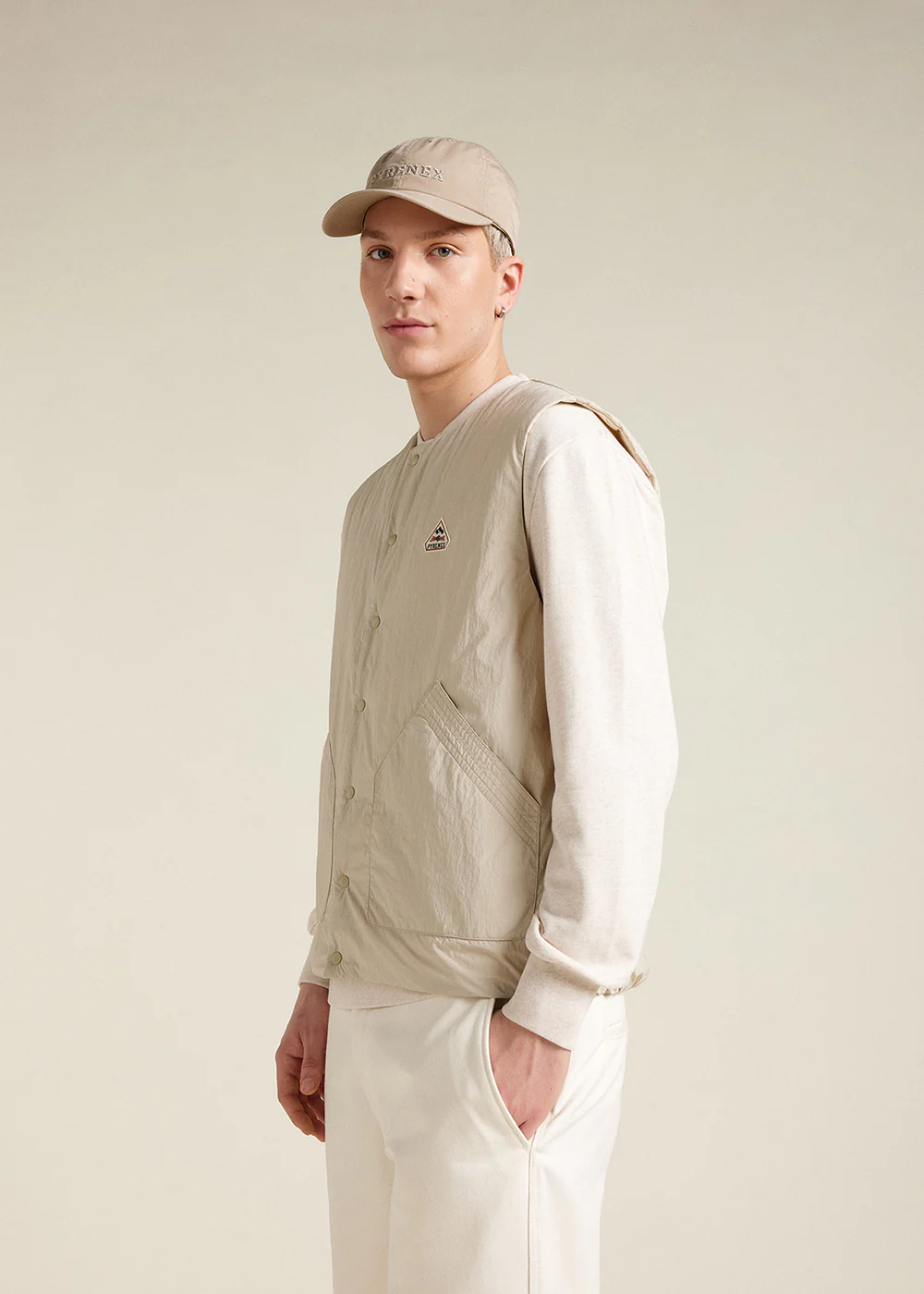 Casquette unisexe Pyrenex Frat Oyster gray - Image 3