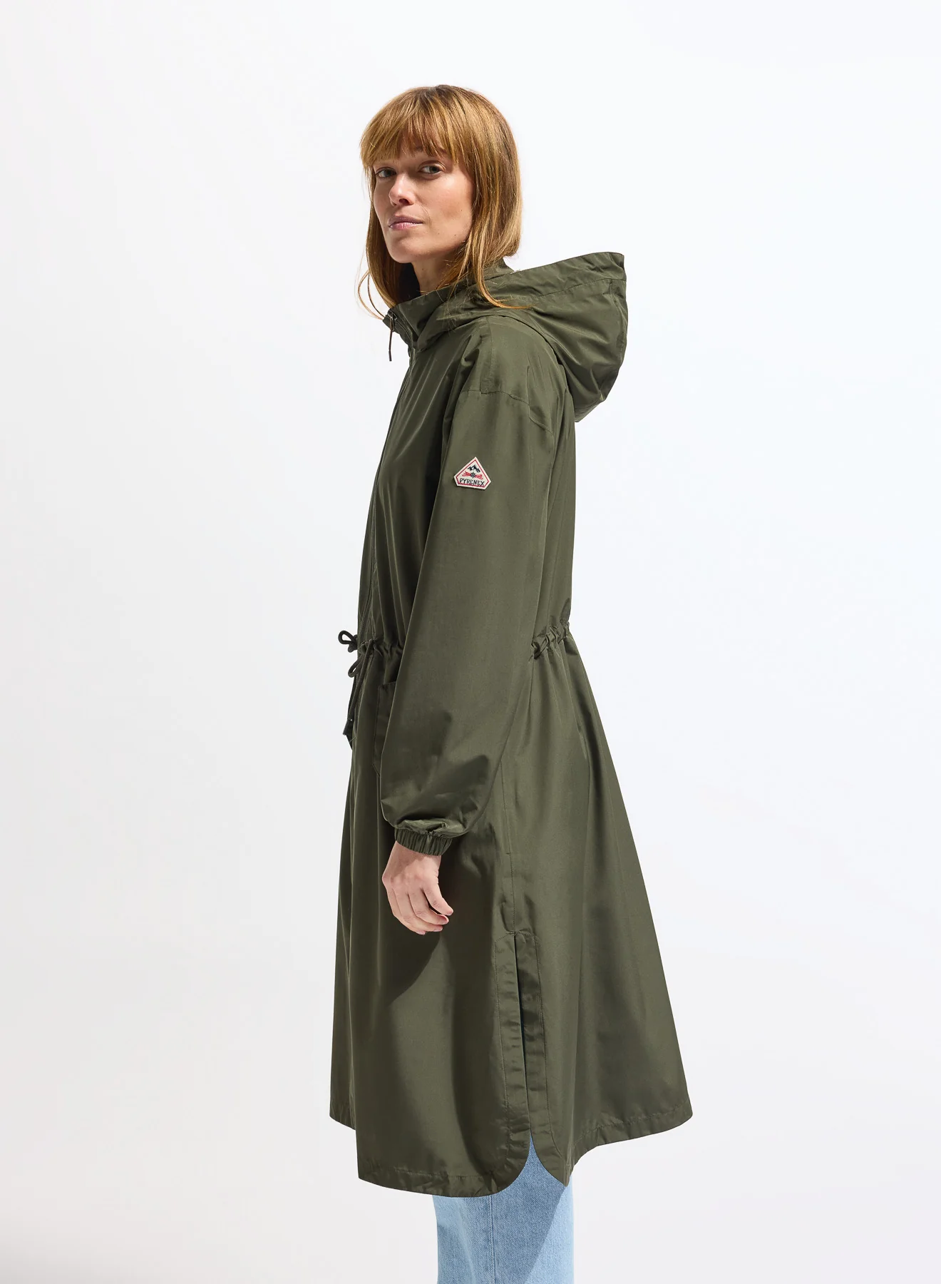Parka longue imperméable femme à capuche Pyrenex Gemme verte kaki - Image 2