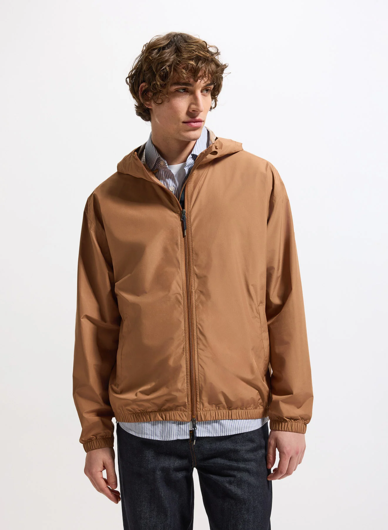 Coupe-vent imperméable unisexe Pyrenex Ensure marron terracotta