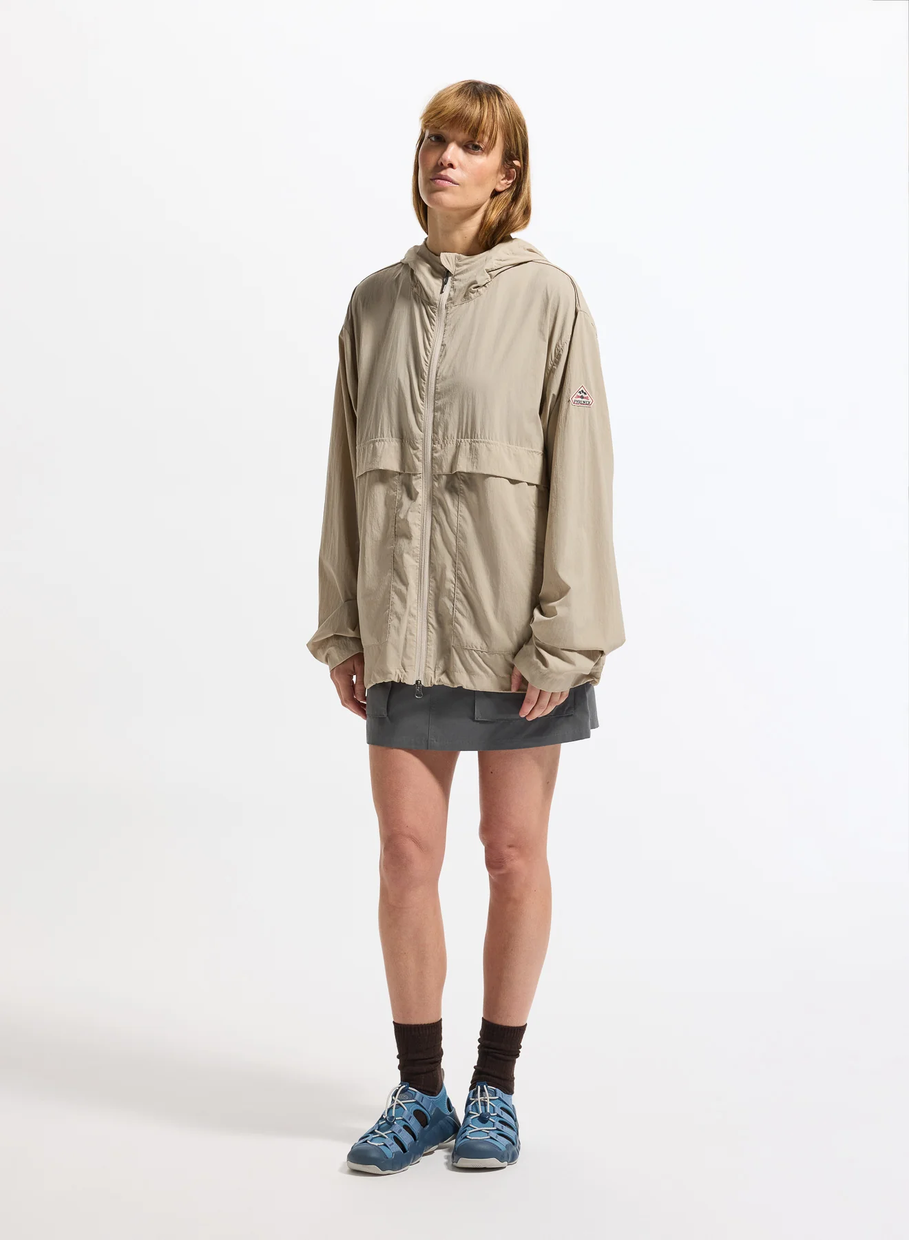 Coupe-vent unisexe à capuche Pyrenex Soulere beige - Image 4