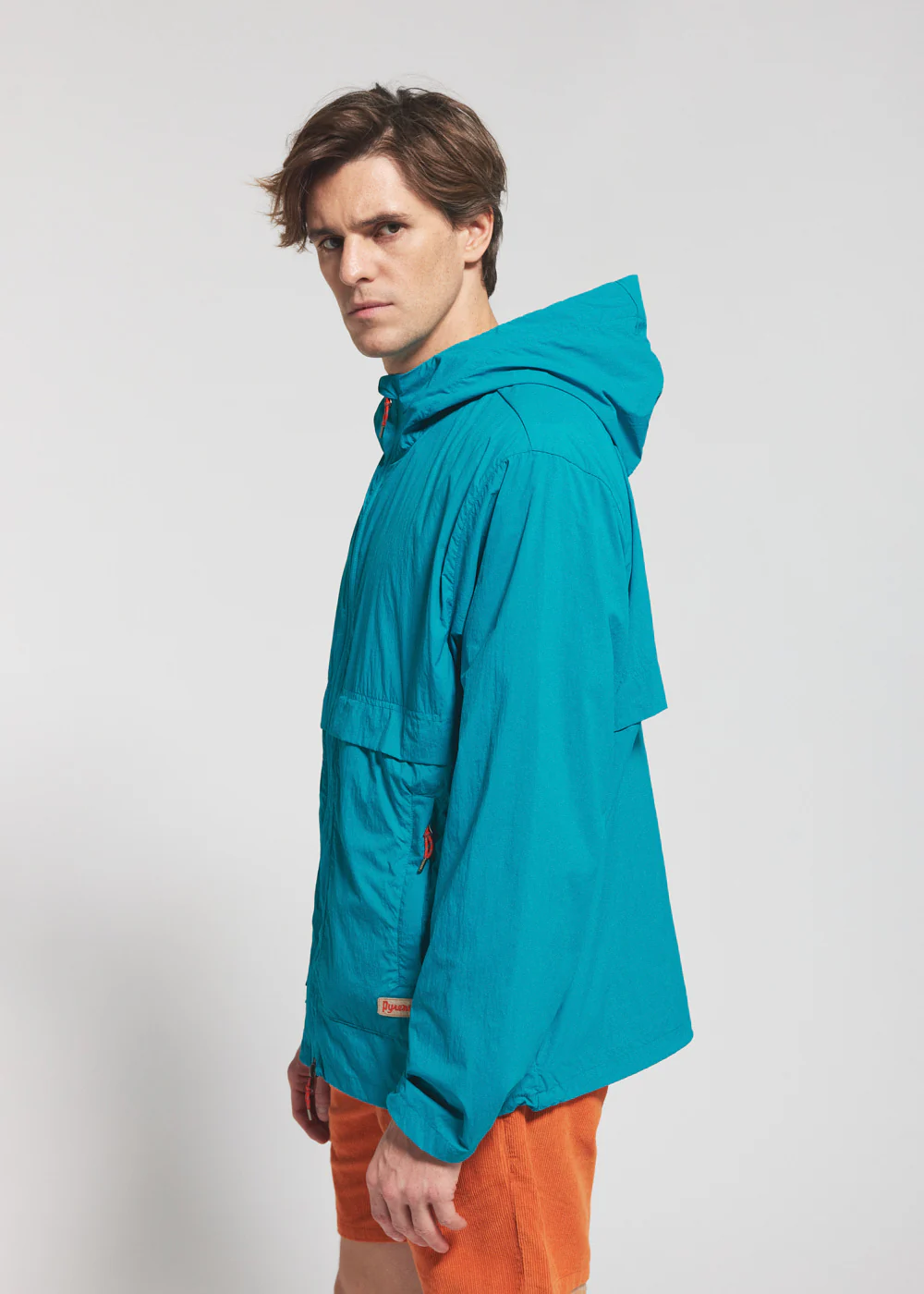 Coupe-vent unisexe à capuche Pyrenex Soulere bleu turquoise - Image 5