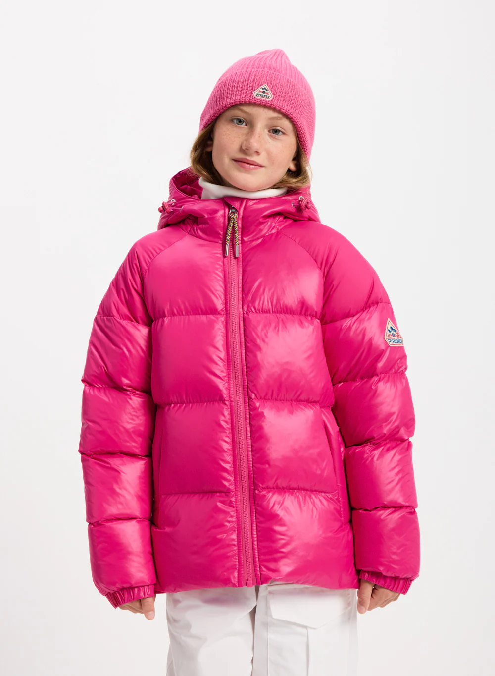 Doudoune à capuche enfant Pyrenex Sten fuchsia - Image 2