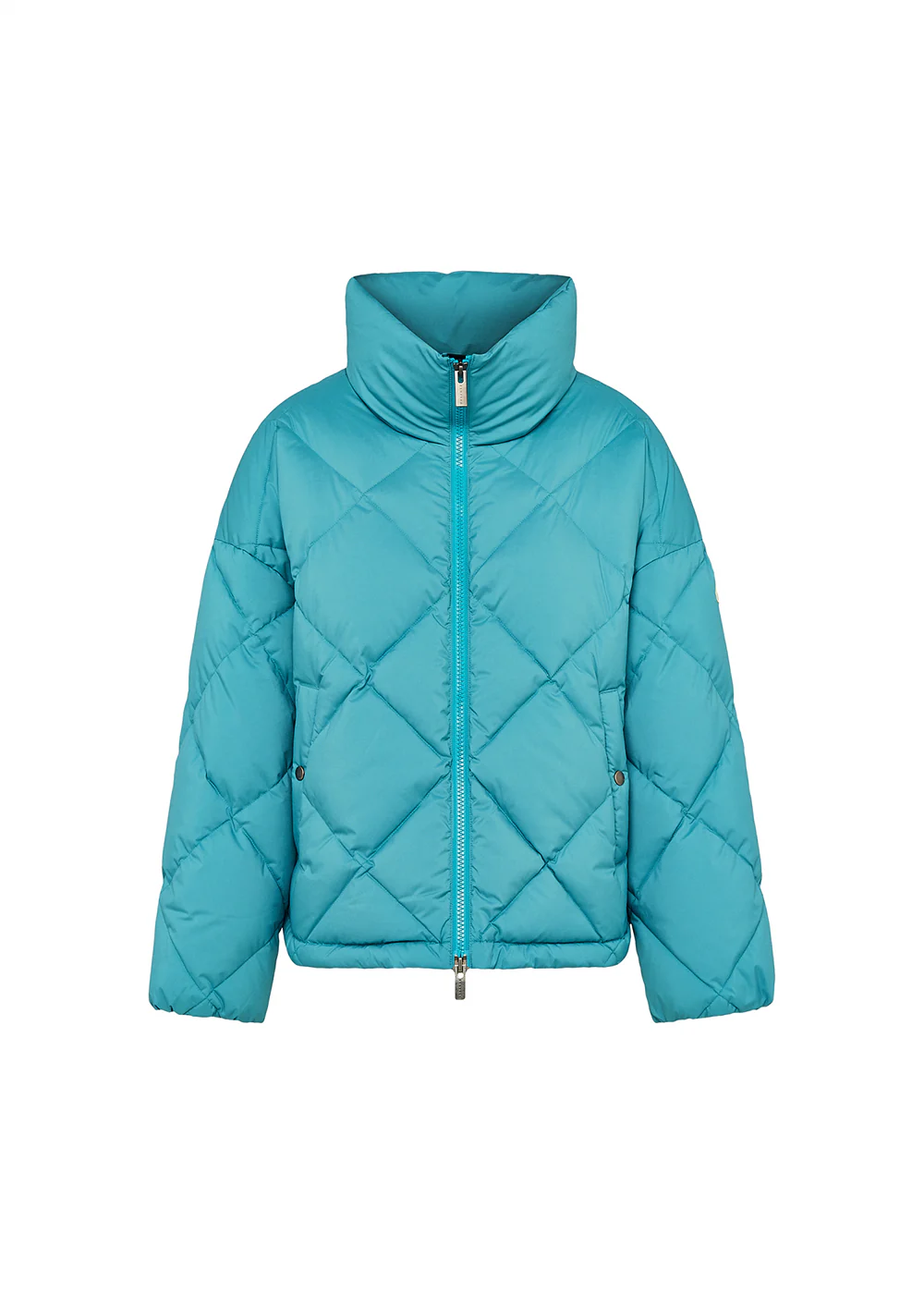 Doudoune oversize femme Pyrenex Adele avec col enveloppant turquoise - Image 5