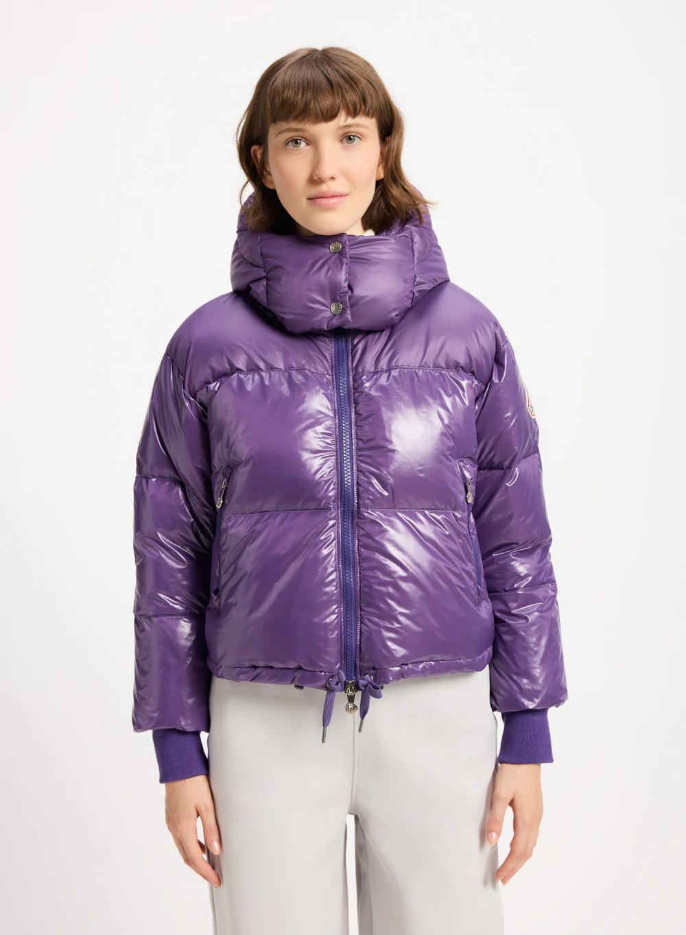 Doudoune courte à capuche pour femme Pyrenex Altic violette