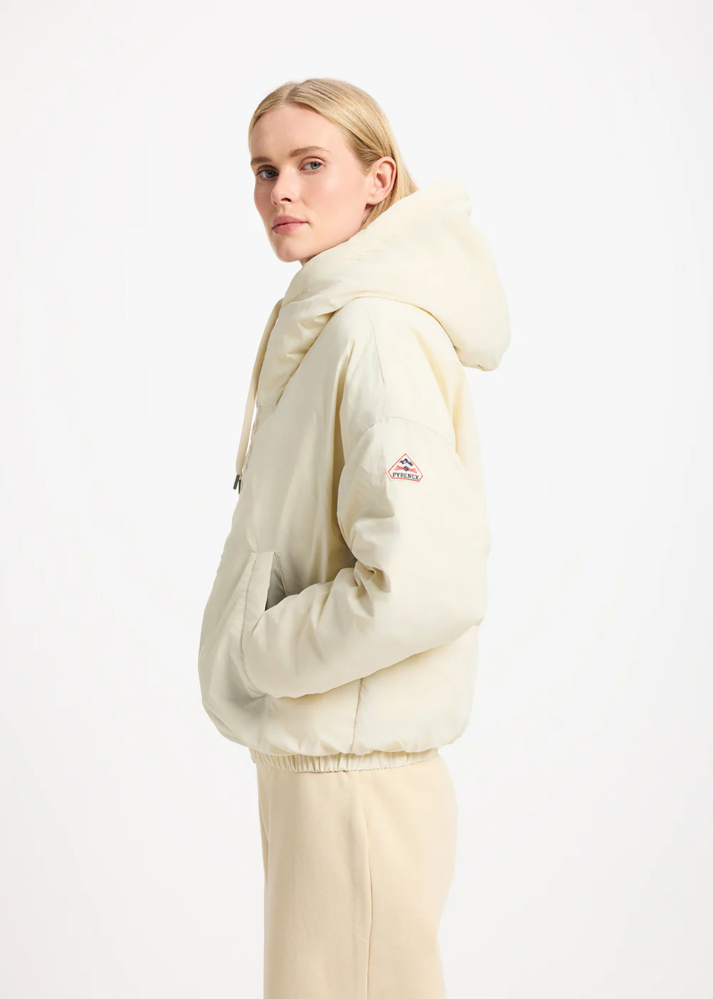 Parka courte en duvet pour femme Pyrenex Attitude ivoire - Image 3