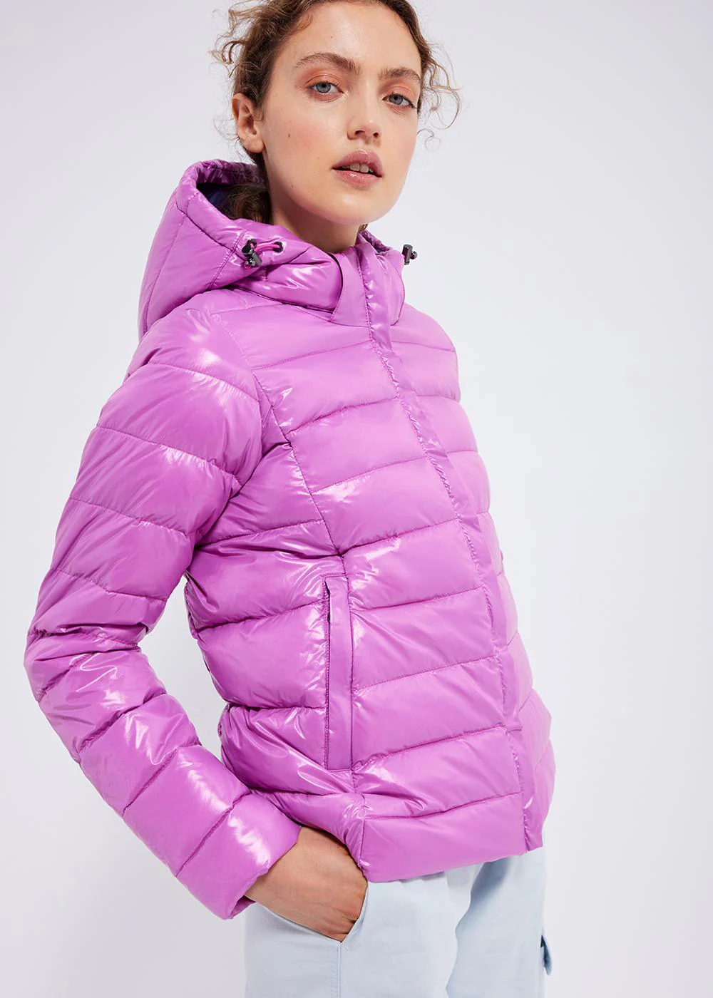 Doudoune brillante femme Pyrenex Spoutnic Fuchsia - Image 2