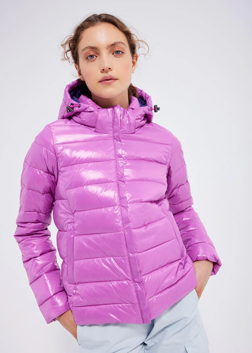 Doudoune brillante femme Pyrenex Spoutnic Fuchsia - Image 3