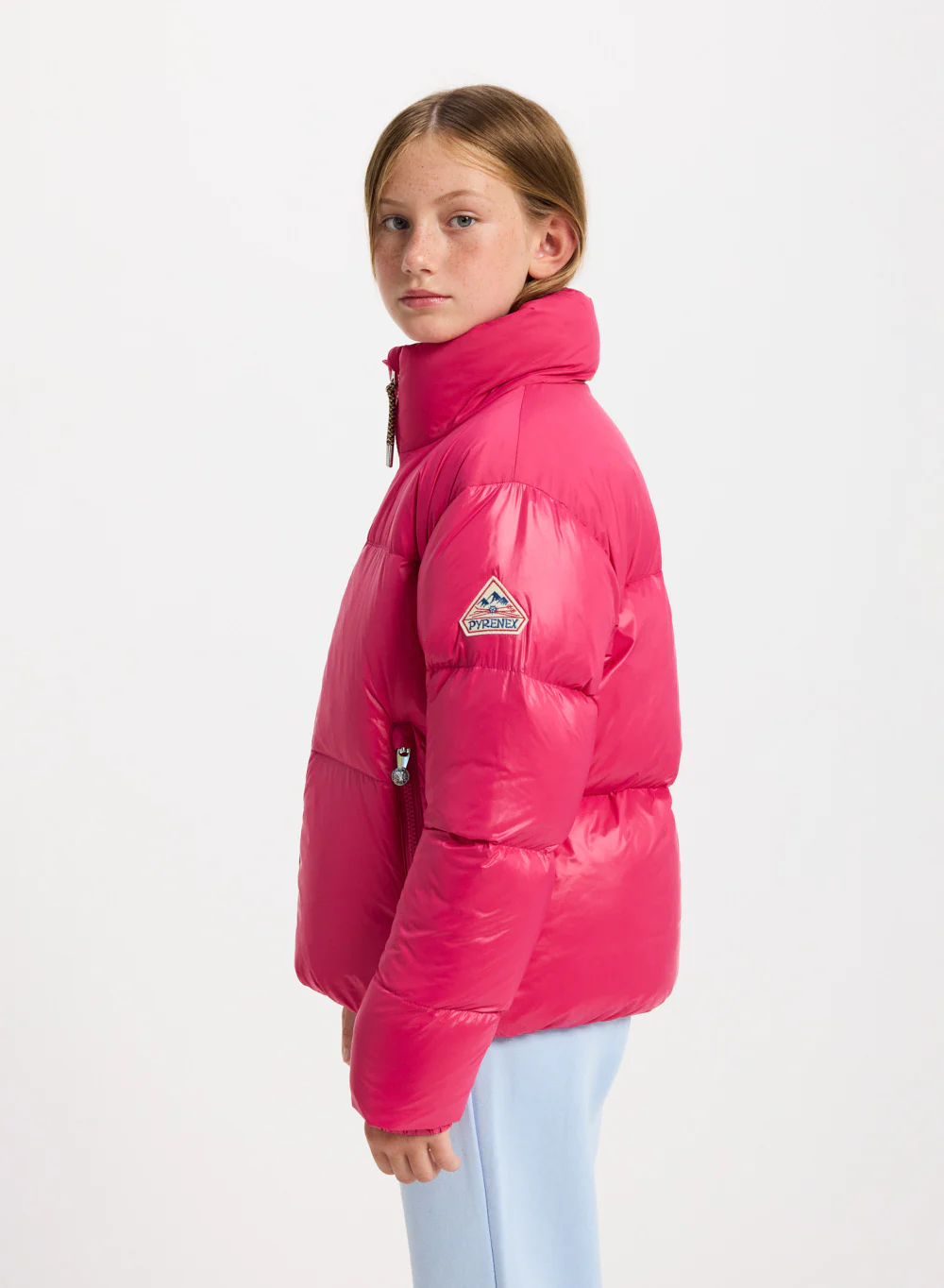 Doudoune brillante pour fille Pyrenex Goldin fuchsia - Image 3