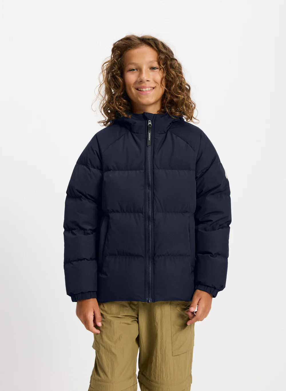 Doudoune enfant unisexe à capuche Pyrenex Sten Smooth bleu foncé