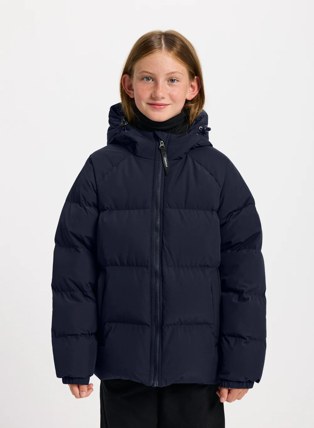 Doudoune enfant unisexe à capuche Pyrenex Sten Smooth bleu foncé - Image 2
