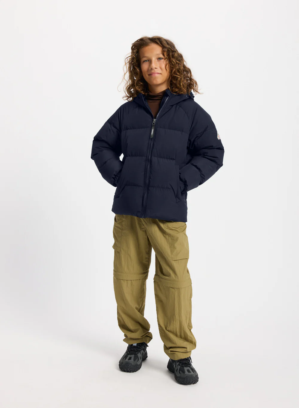 Doudoune enfant unisexe à capuche Pyrenex Sten Smooth bleu foncé - Image 3
