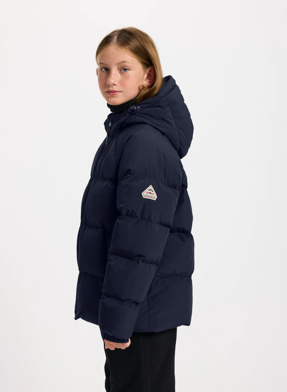 Doudoune enfant unisexe à capuche Pyrenex Sten Smooth bleu foncé - Image 6