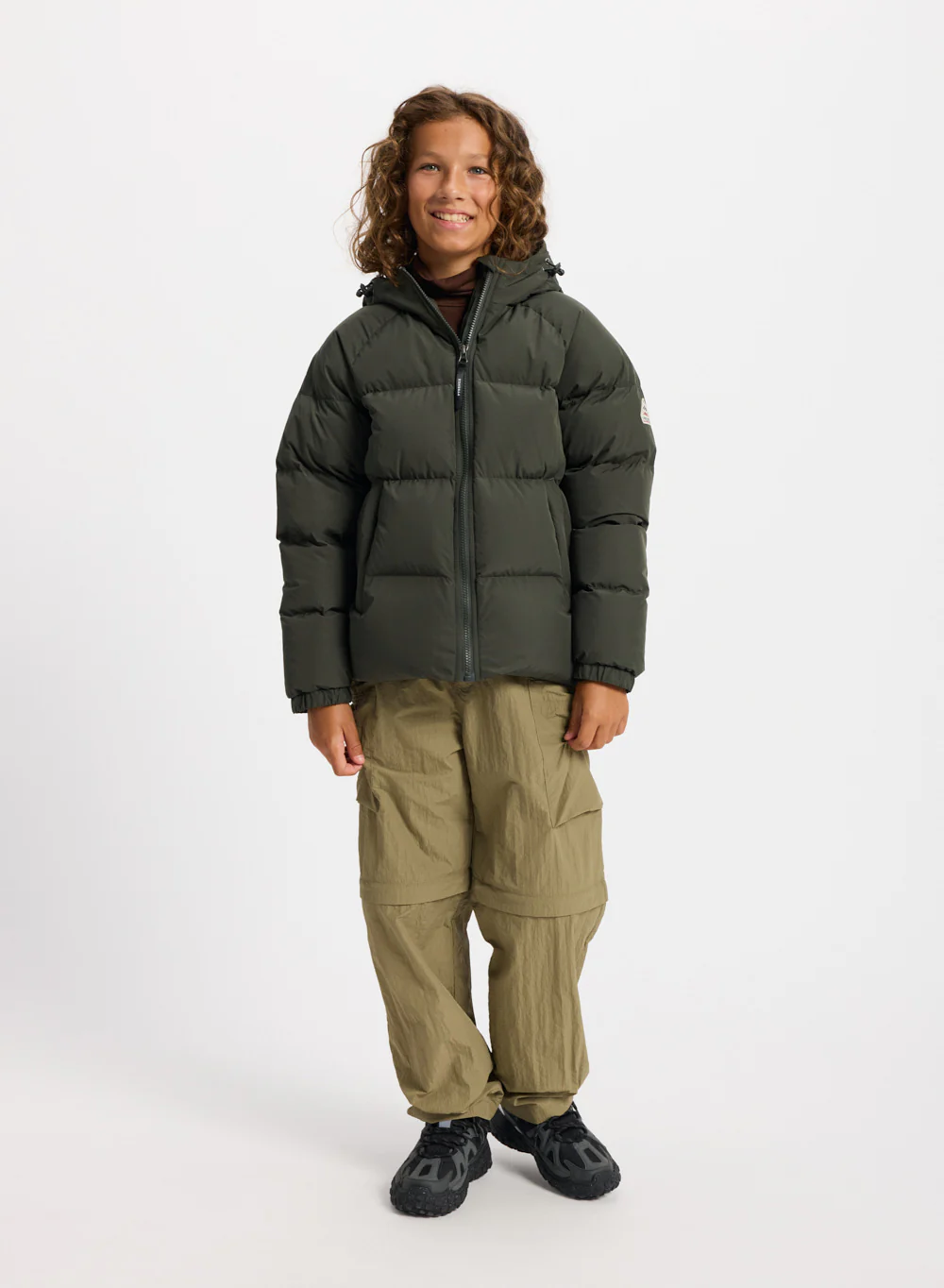 Doudoune enfant unisexe à capuche Pyrenex Sten Smooth khaki - Image 4
