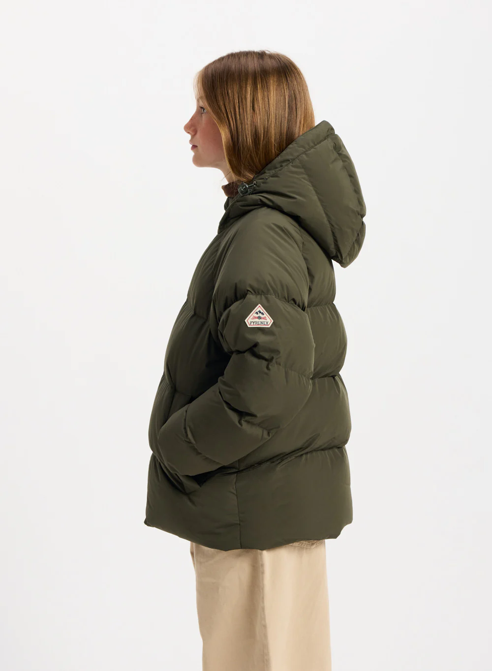 Doudoune enfant unisexe à capuche Pyrenex Sten Smooth khaki - Image 5