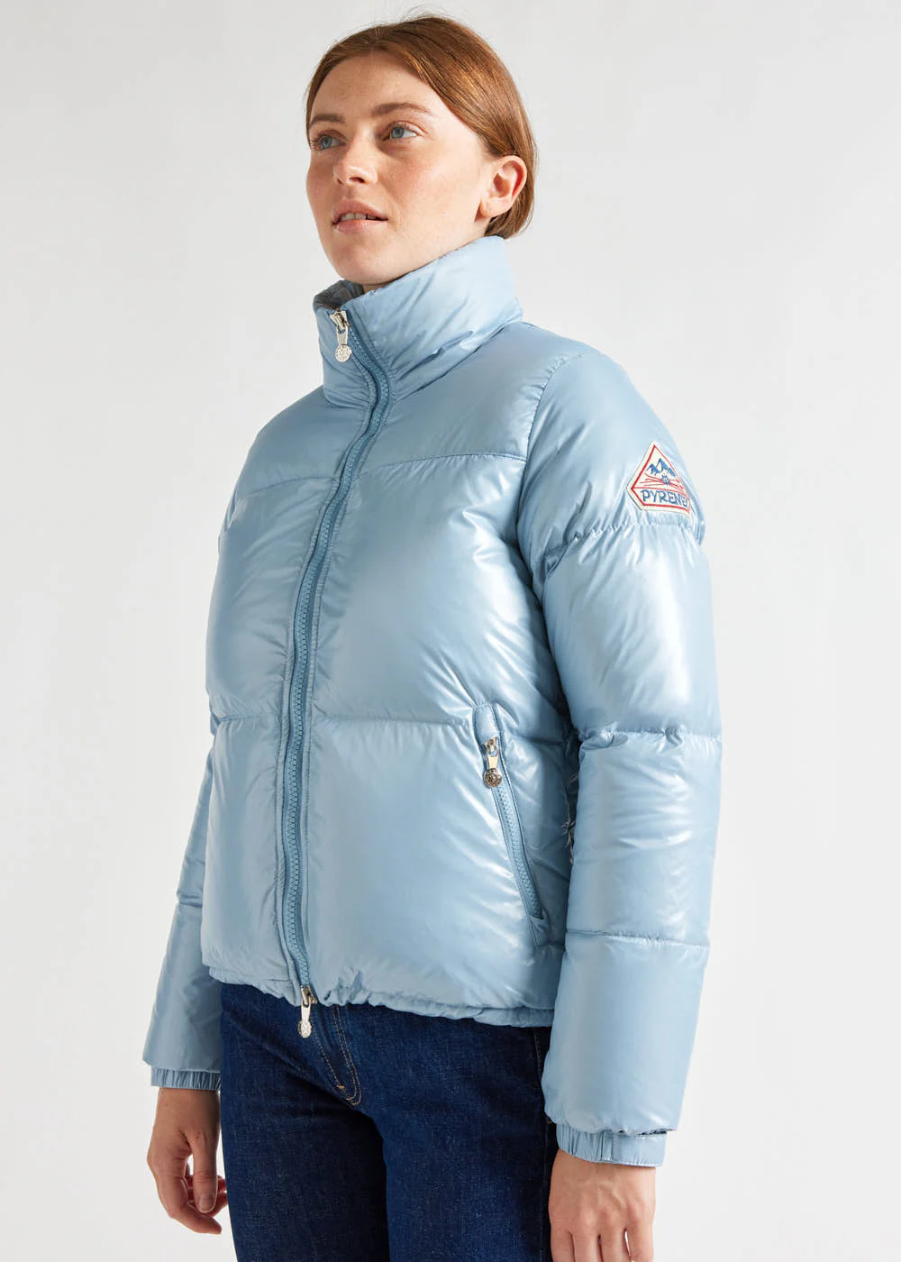 Doudoune courte et brillante pour femme Pyrenex Goldin Dusty blue - Image 2