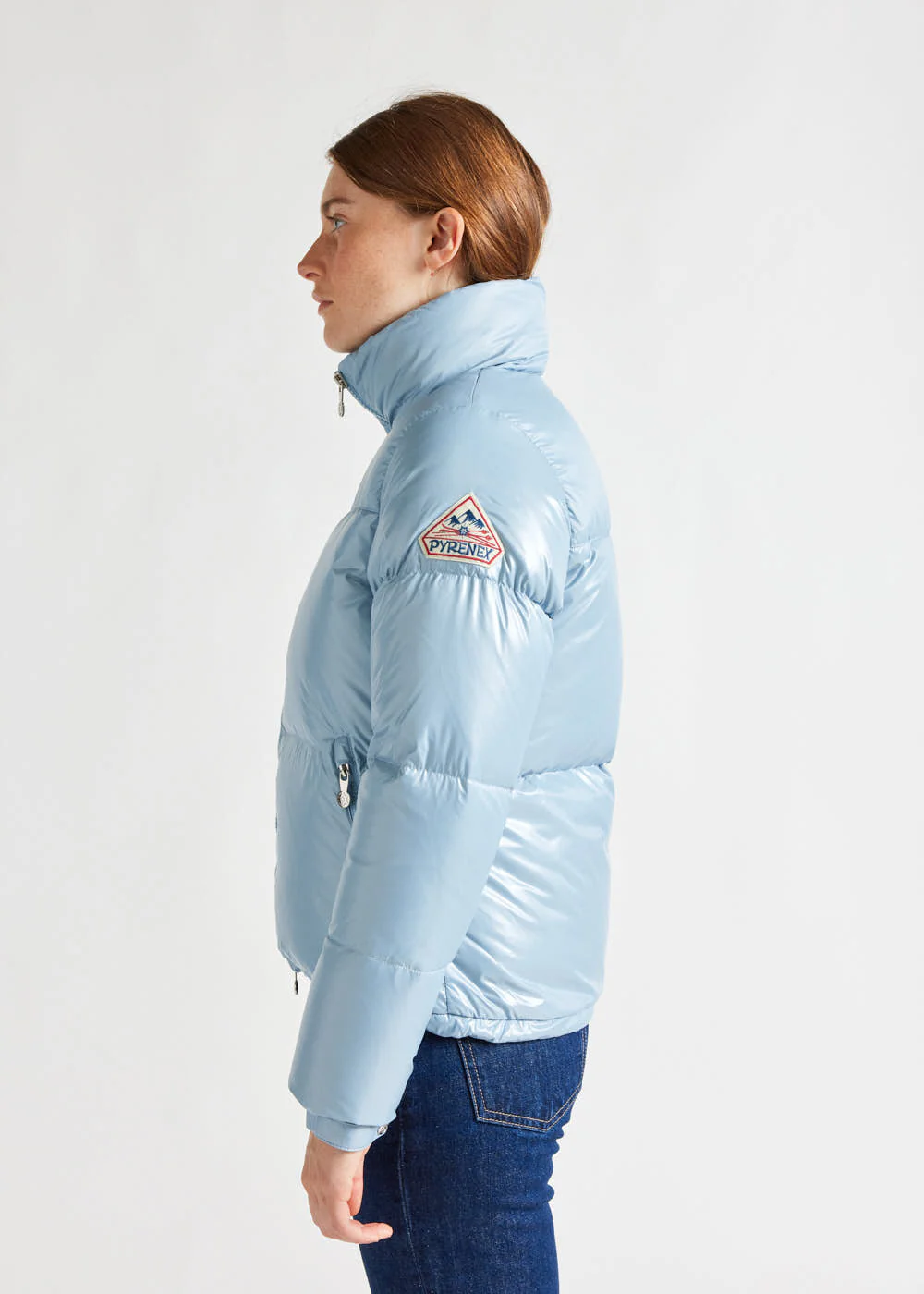 Doudoune courte et brillante pour femme Pyrenex Goldin Dusty blue - Image 3