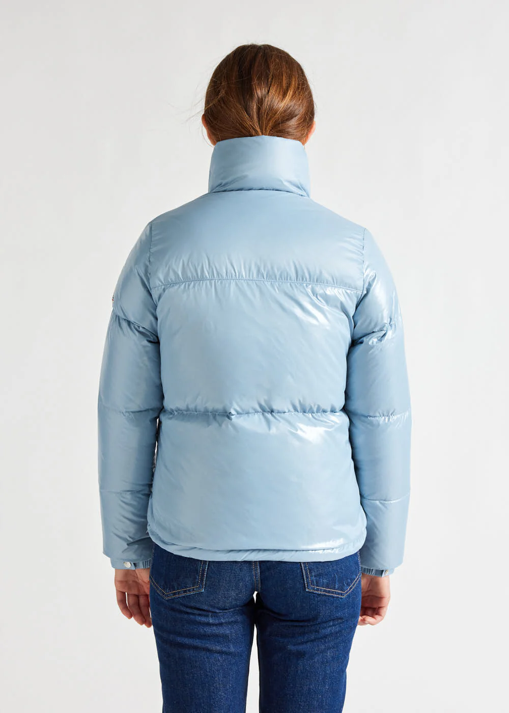 Doudoune courte et brillante pour femme Pyrenex Goldin Dusty blue - Image 4