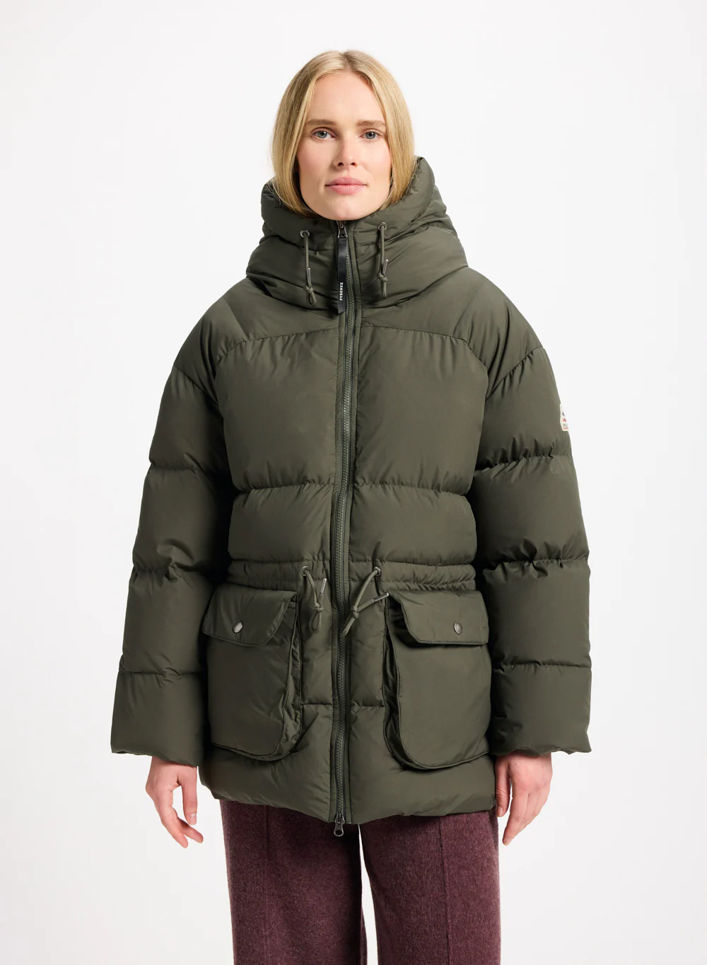 Doudoune hiver à capuche pour femme Pyrenex Aule kaki