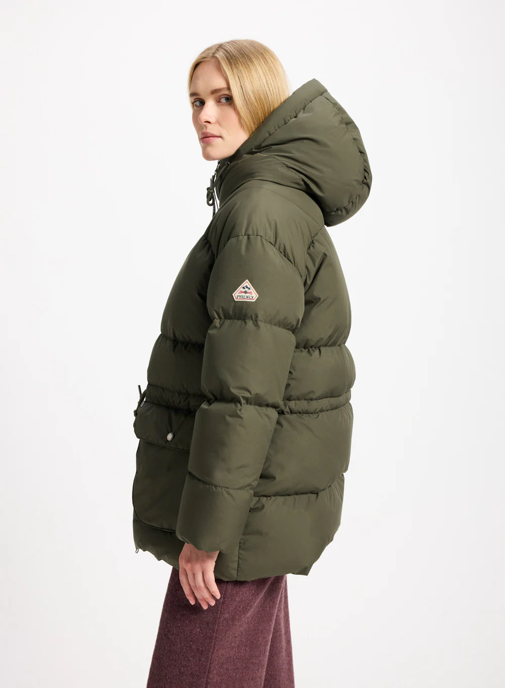 Doudoune hiver à capuche pour femme Pyrenex Aule kaki - Image 4