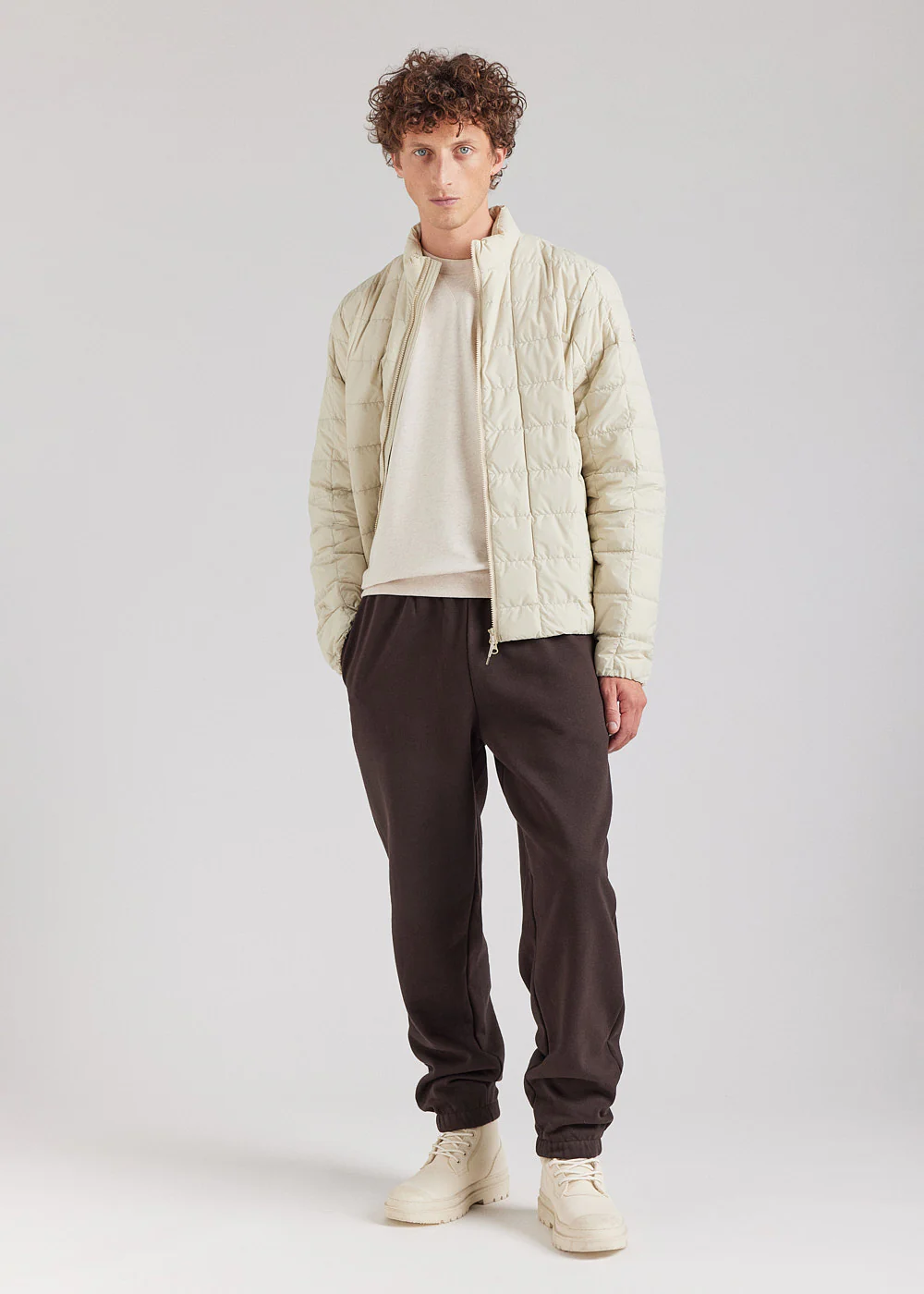 Doudoune légère homme Pyrenex Grid Oyster Grey - Image 2