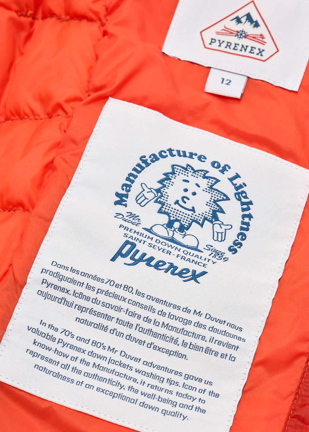Doudoune légère unisexe Pyrenex Path orange - Image 7