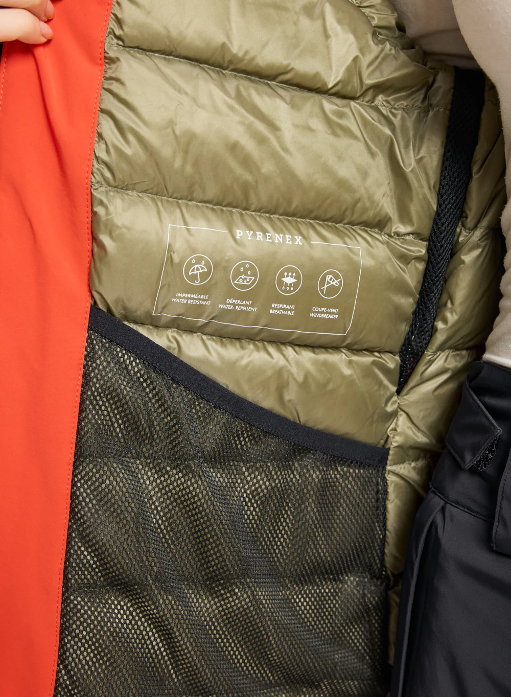 Veste parka en duvet pour femme Pyrenex Nova orange - Image 8