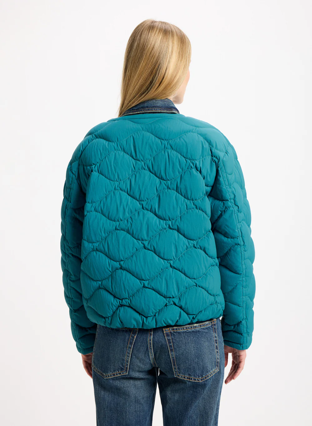 Doudoune légère Nacre pour femme turquoise - Image 4