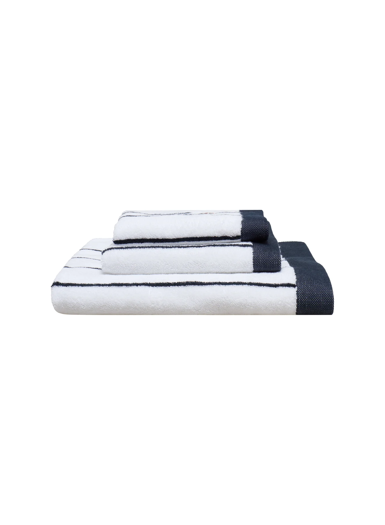 Maxi drap de bain bleu foncé Yumi rayé - Image 8
