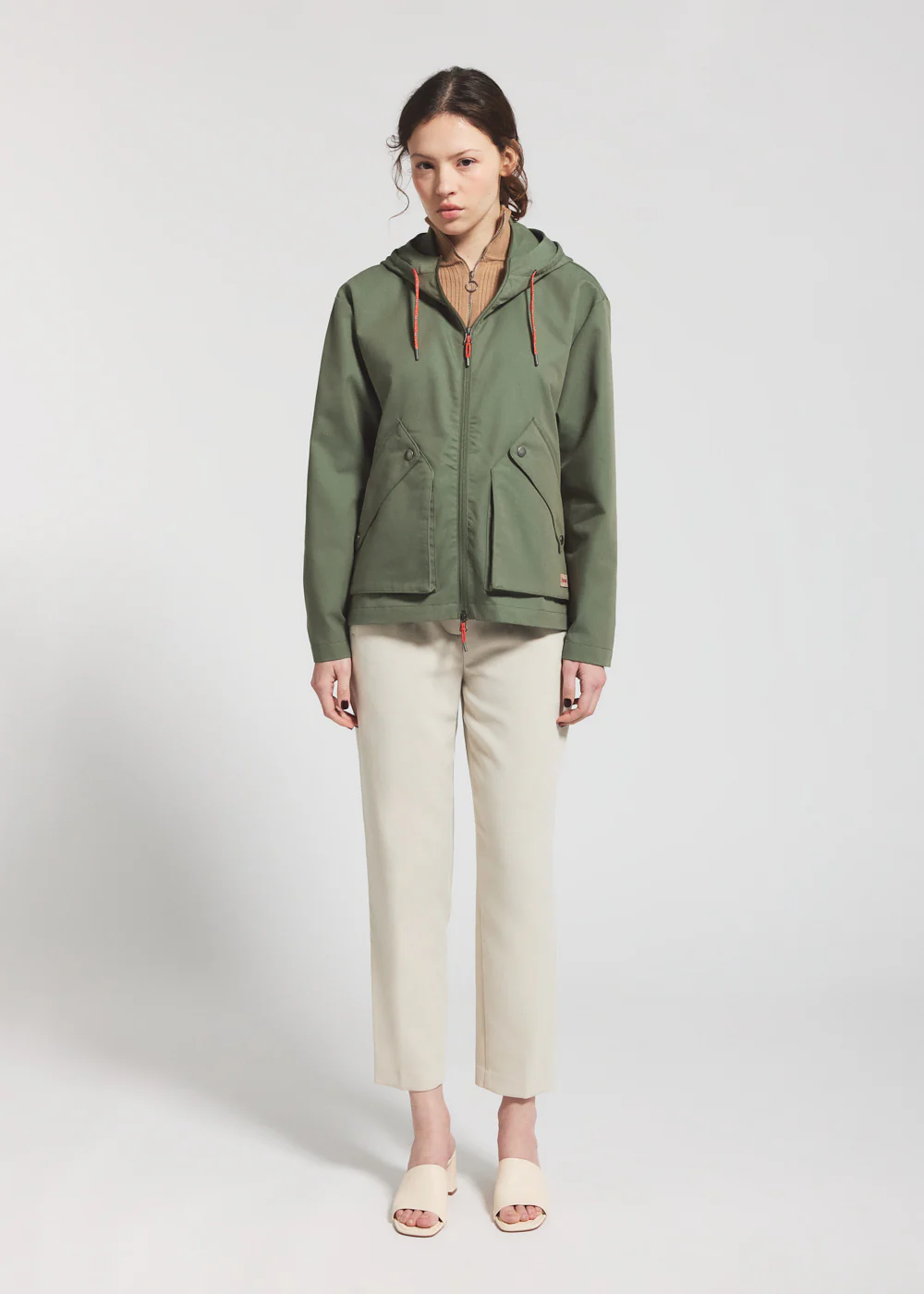 Veste légère à capuche femme Pyrenex Waterfall khaki - Image 2