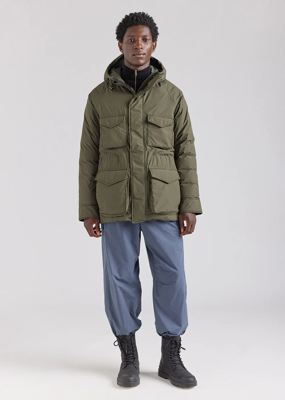 Parka homme Pyrenex Bazus en duvet naturel khaki - Image 2