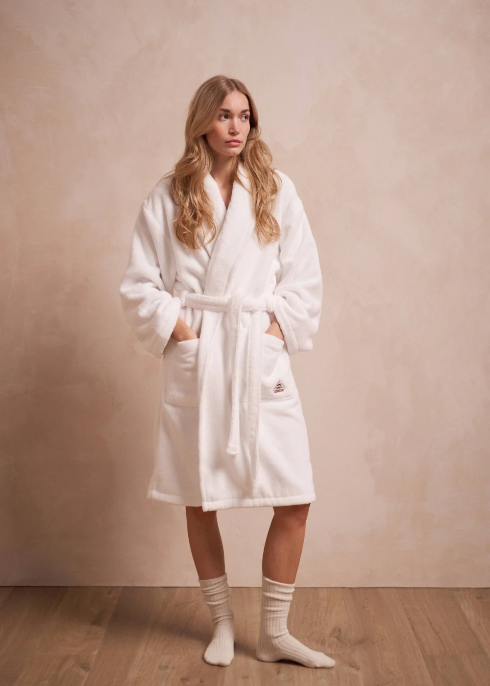 Peignoir en coton blanc Hana