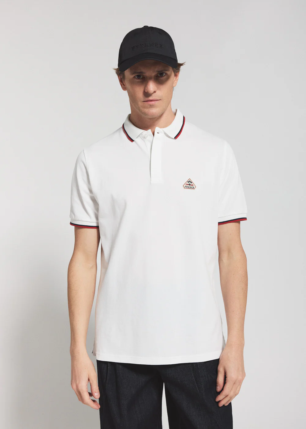 Polo homme en coton biologique Pyrenex Leyre blanc