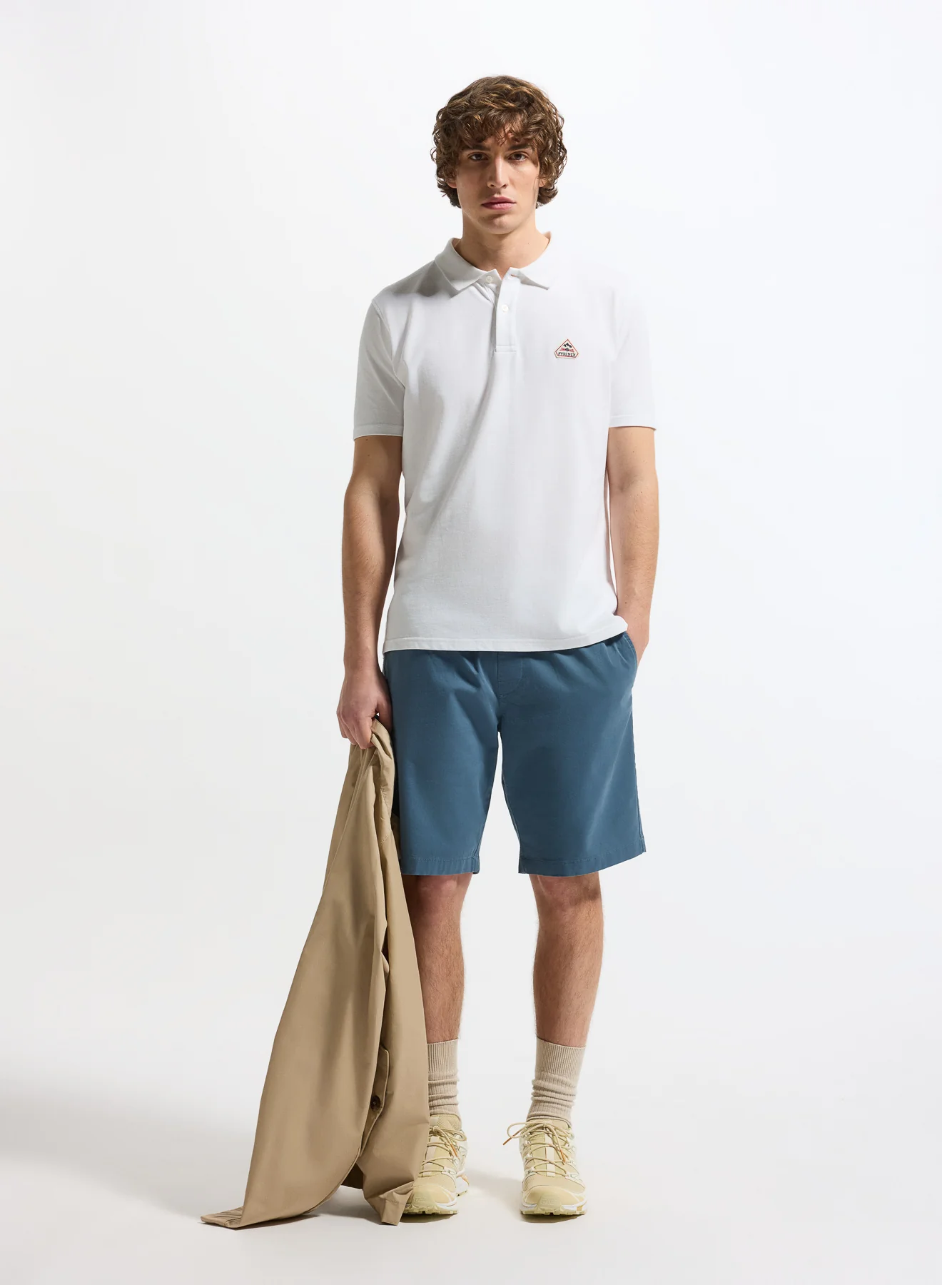 Polo homme en coton biologique Pyrenex Cobalt blanc - Image 4