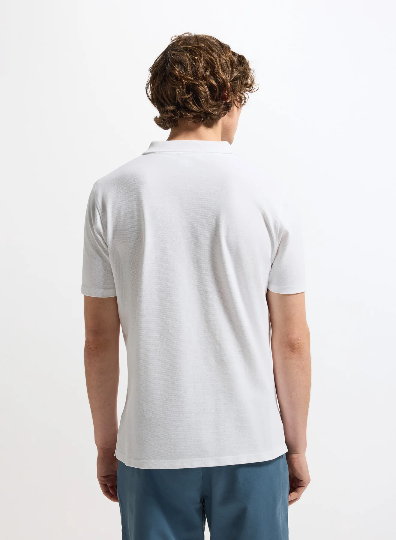 Polo homme en coton biologique Pyrenex Cobalt blanc - Image 6