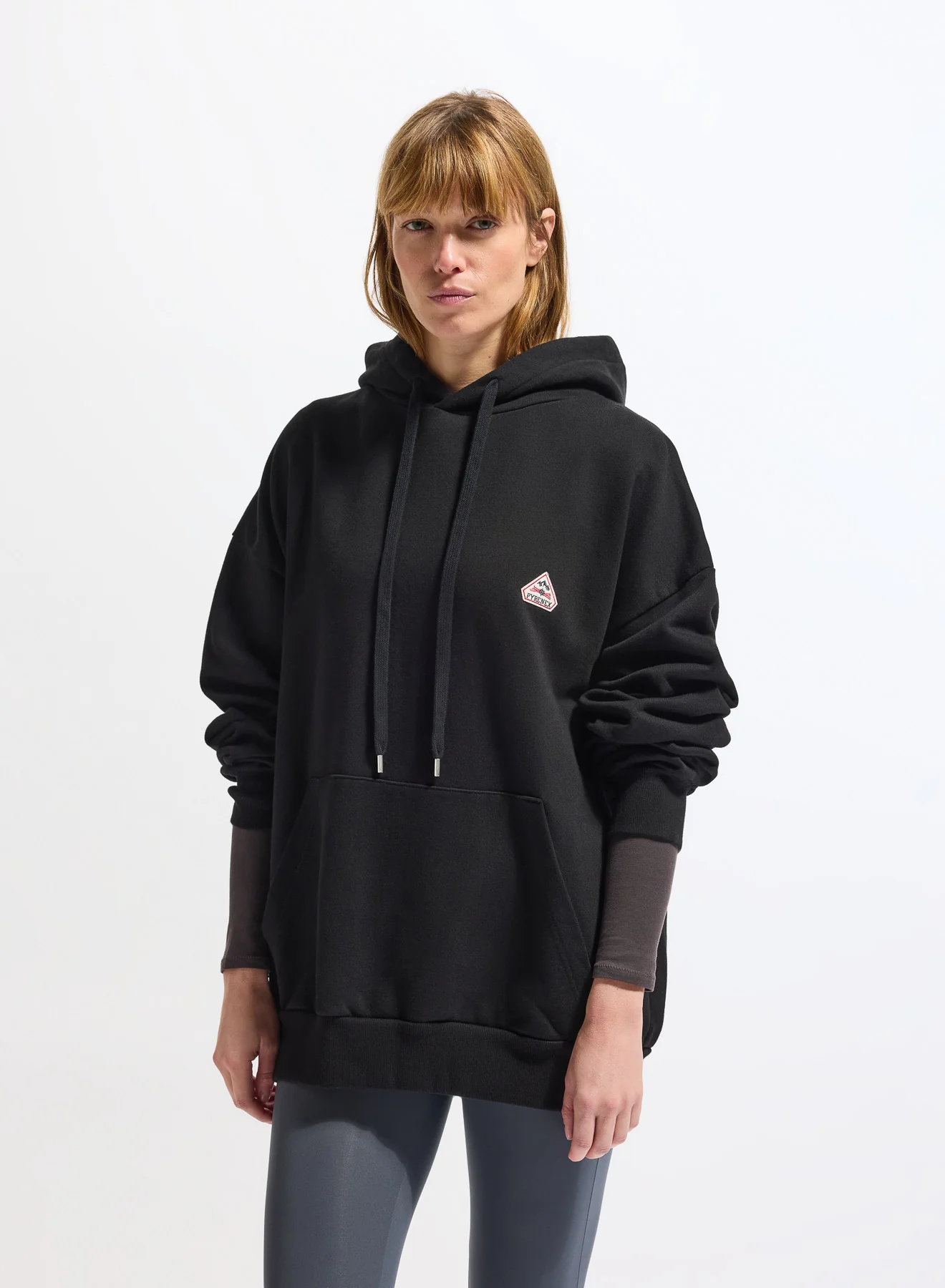Sweat à capuche unisexe en coton bio Pyrenex Journey Black - Image 2