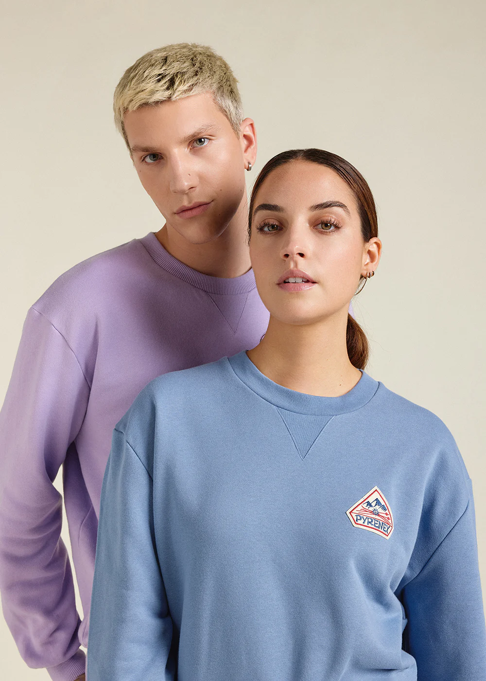 Sweat à col rond unisexe en coton bio Pyrenex Phase Coronet blue