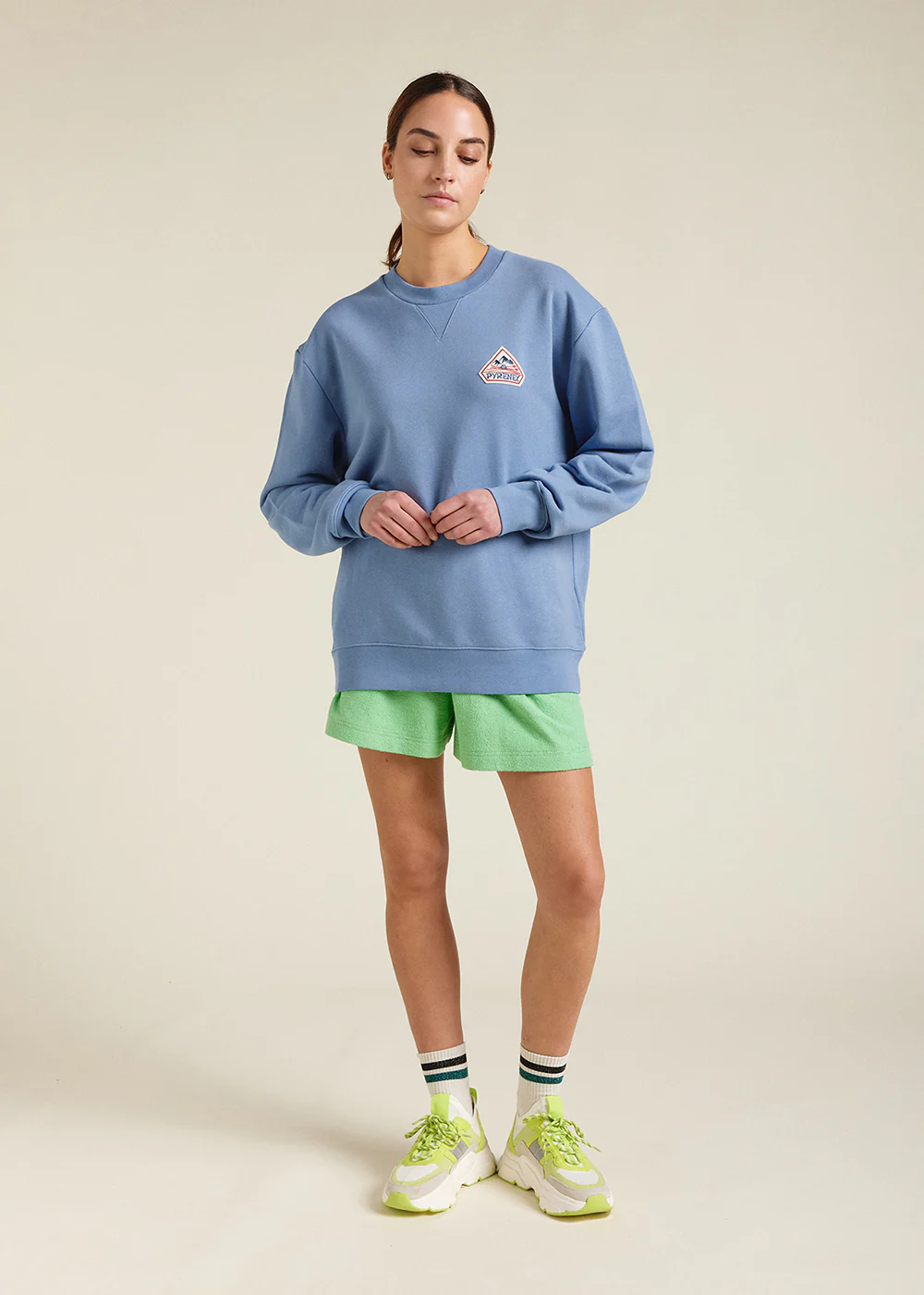 Sweat à col rond unisexe en coton bio Pyrenex Phase Coronet blue - Image 2