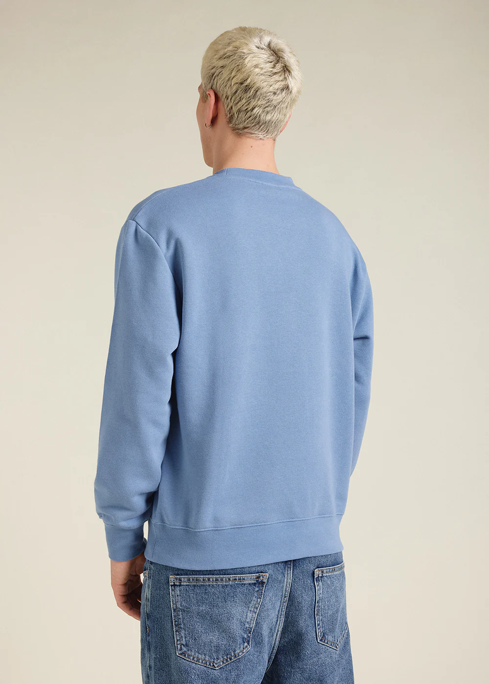 Sweat à col rond unisexe en coton bio Pyrenex Phase Coronet blue - Image 7