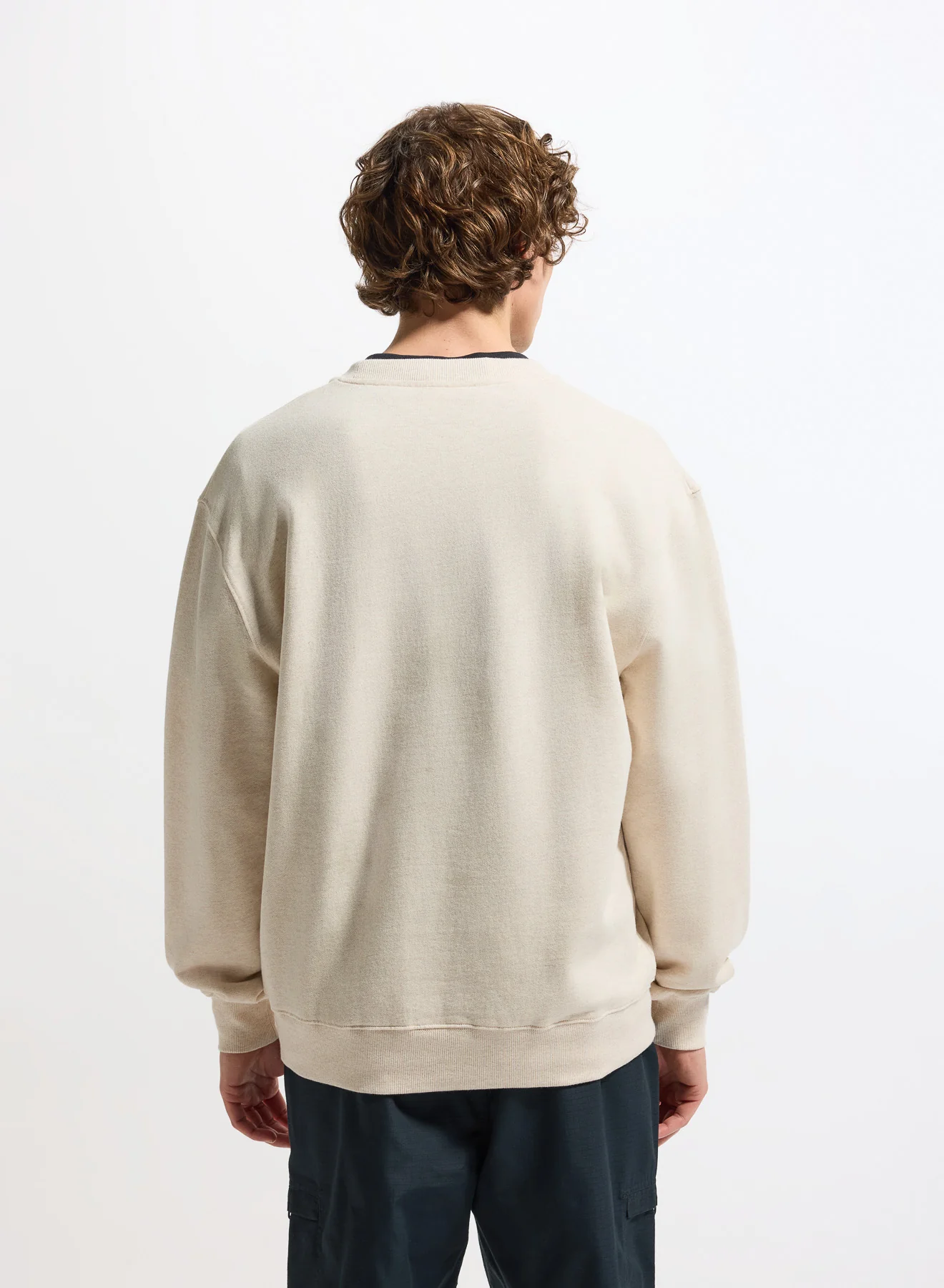 Sweat à col rond unisexe en coton bio Pyrenex Phase Oat meal heather - Image 5