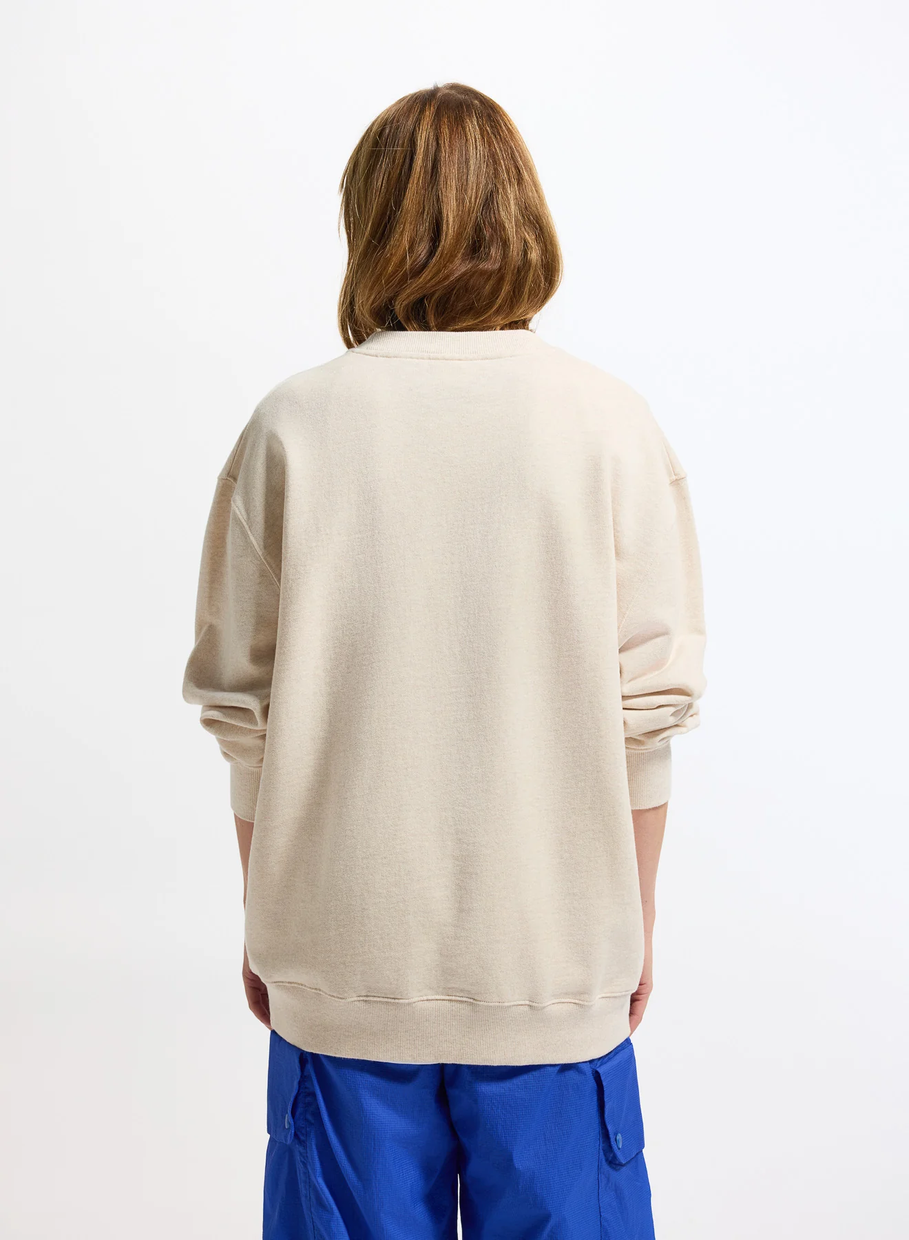 Sweat à col rond unisexe en coton bio Pyrenex Phase Oat meal heather - Image 6