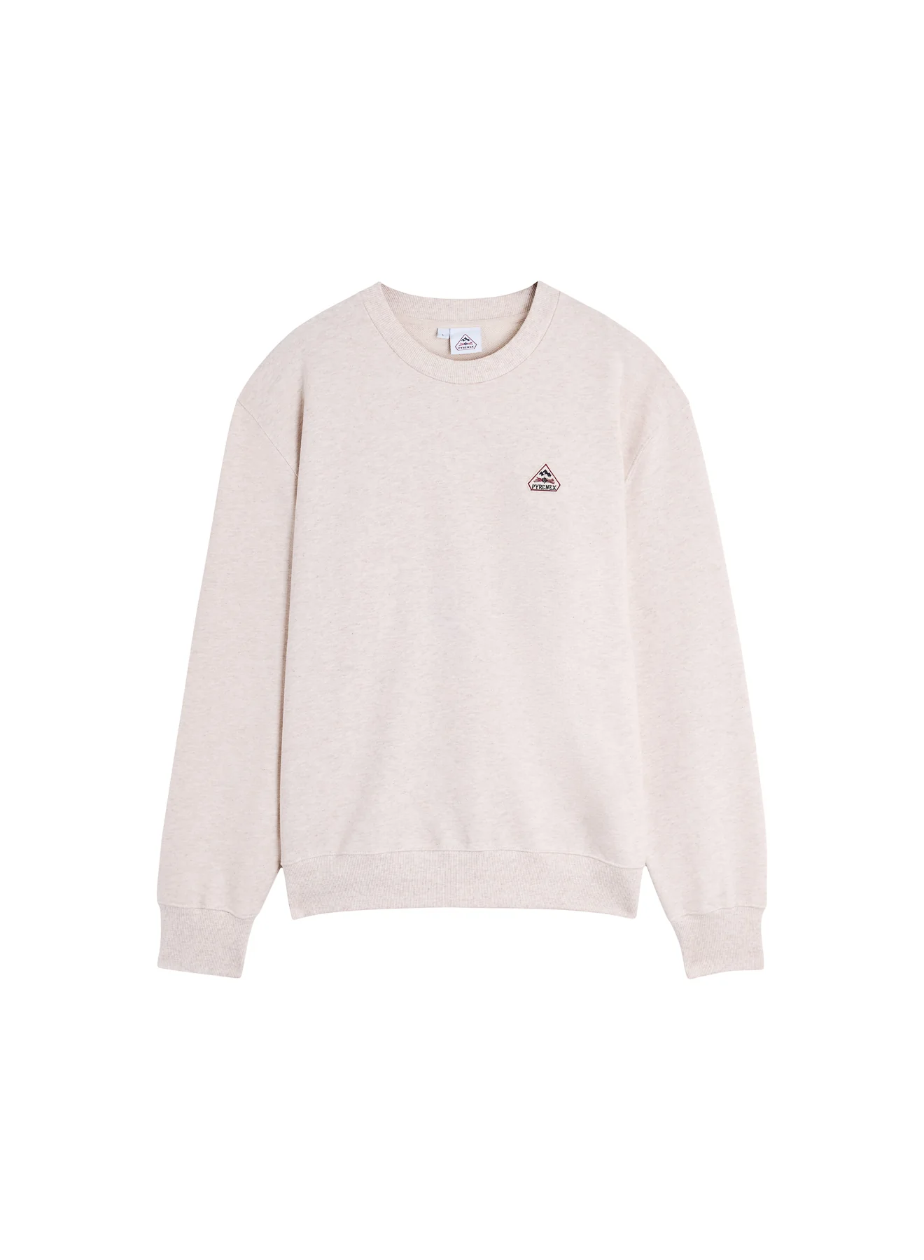 Sweat à col rond unisexe en coton bio Pyrenex Phase Oat meal heather - Image 7