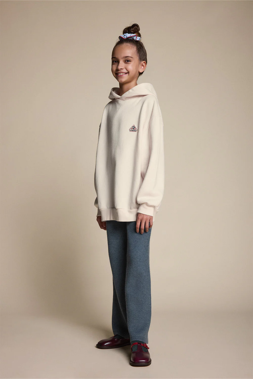 Sweat à capuche enfant en coton bio Pyrenex Arcol crème