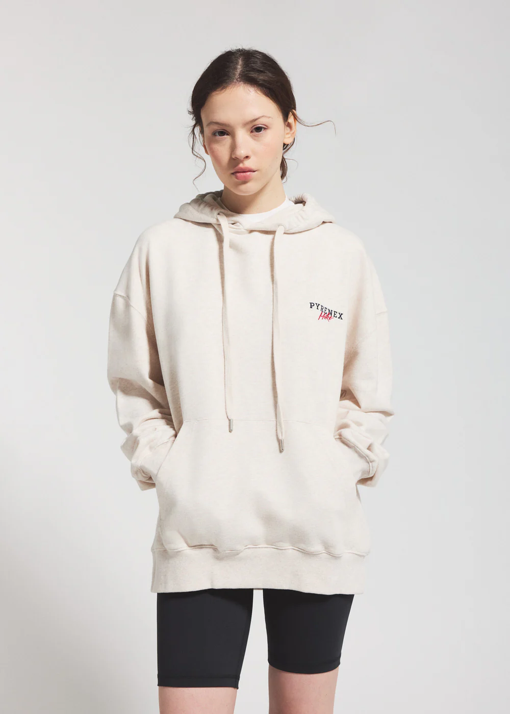 Pullover unisexe à capuche en coton biologique Pyrenex Sierra crème - Image 2