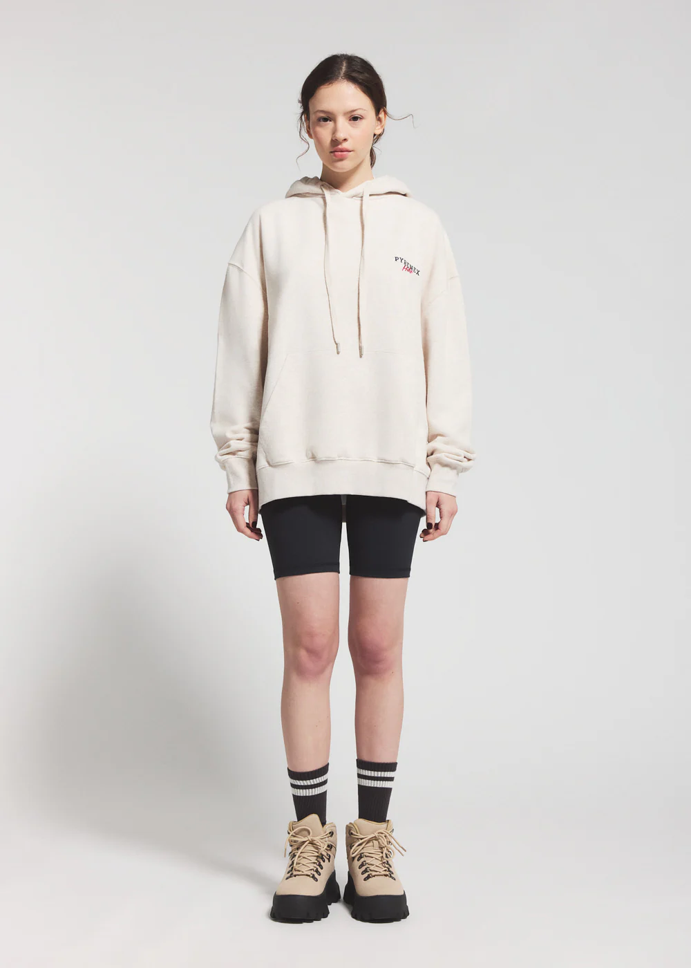 Pullover unisexe à capuche en coton biologique Pyrenex Sierra crème - Image 3