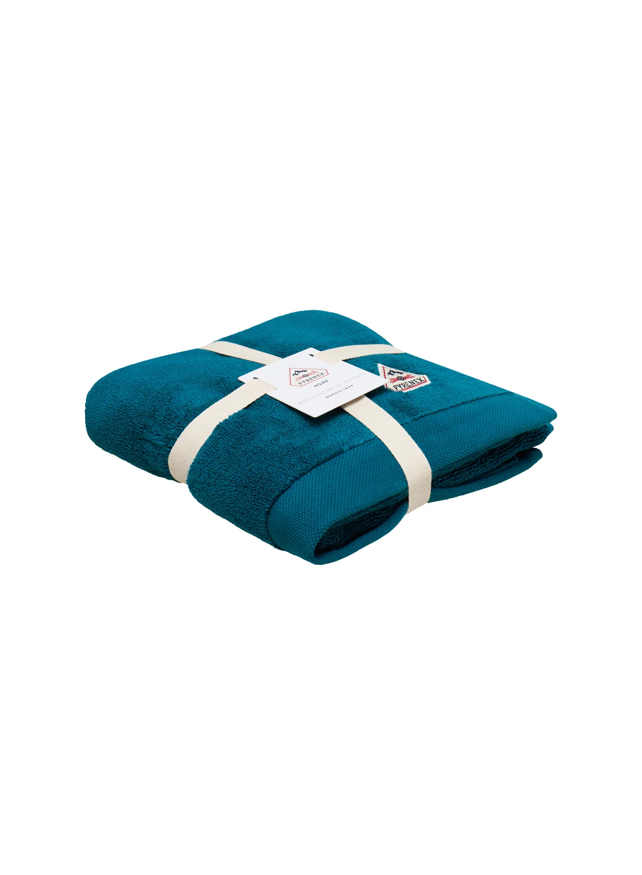Serviette de toilette bleu paon Hana - Image 2