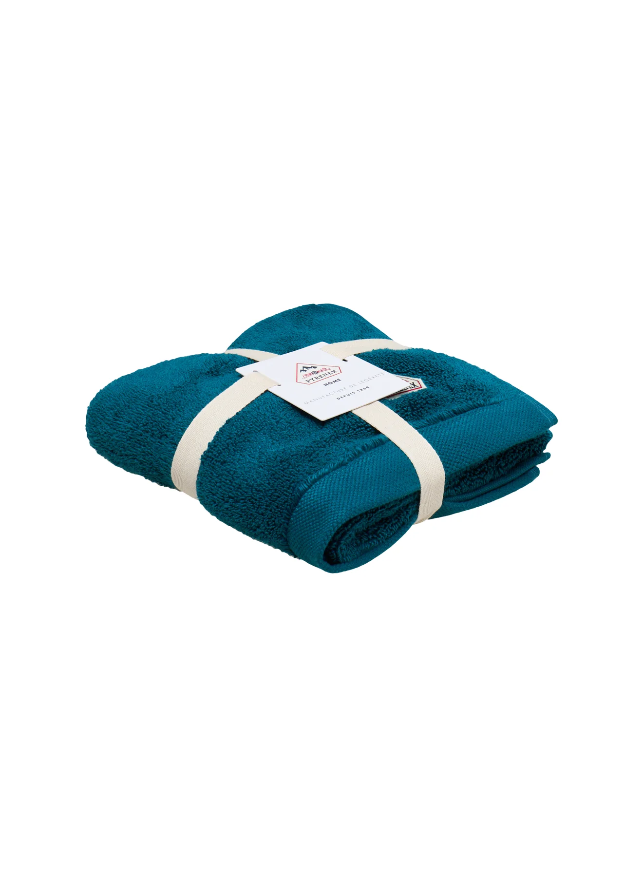 Serviette de toilette bleu paon Hana - Image 4