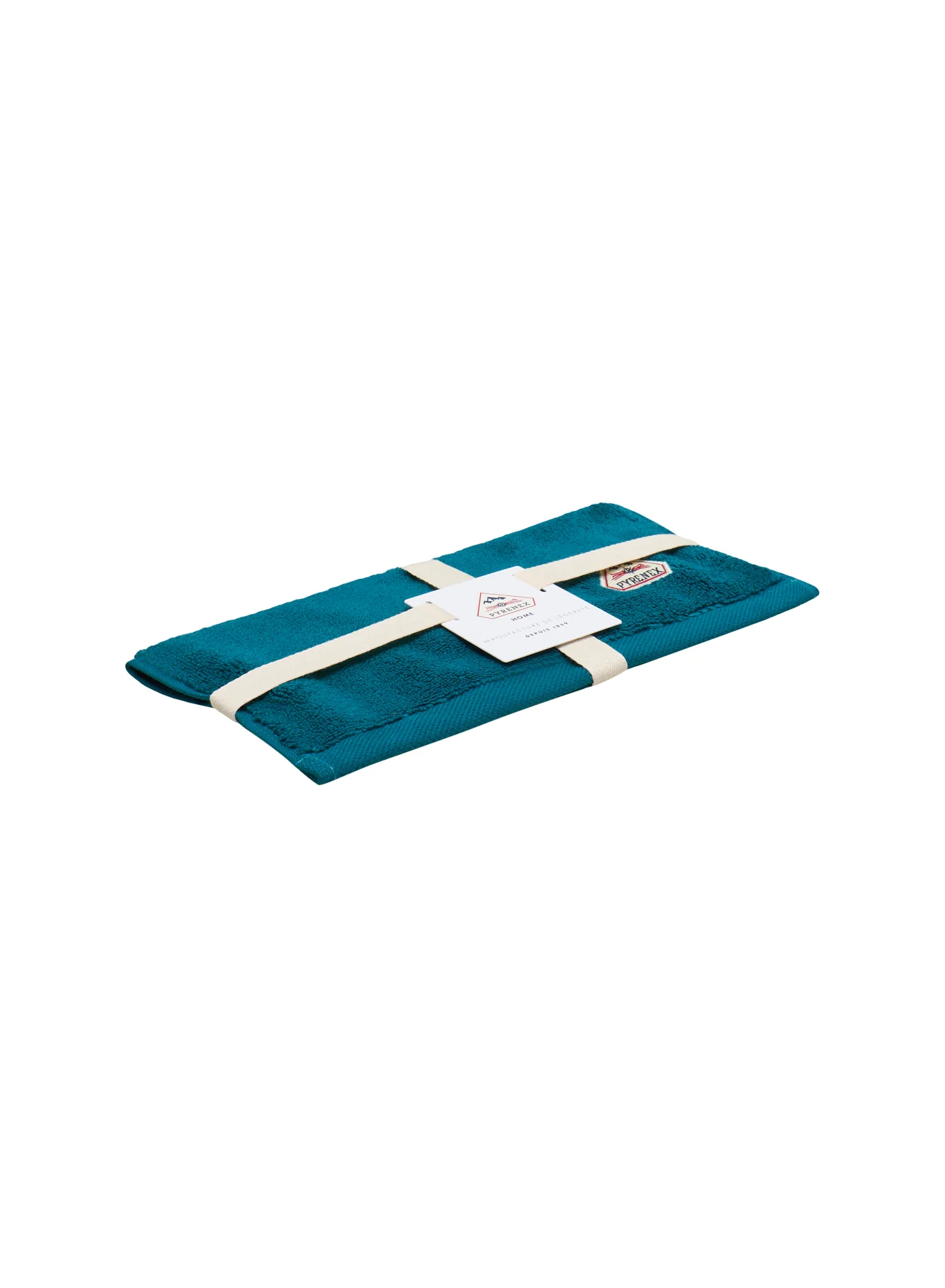 Serviette visage bleu paon Hana - Image 2