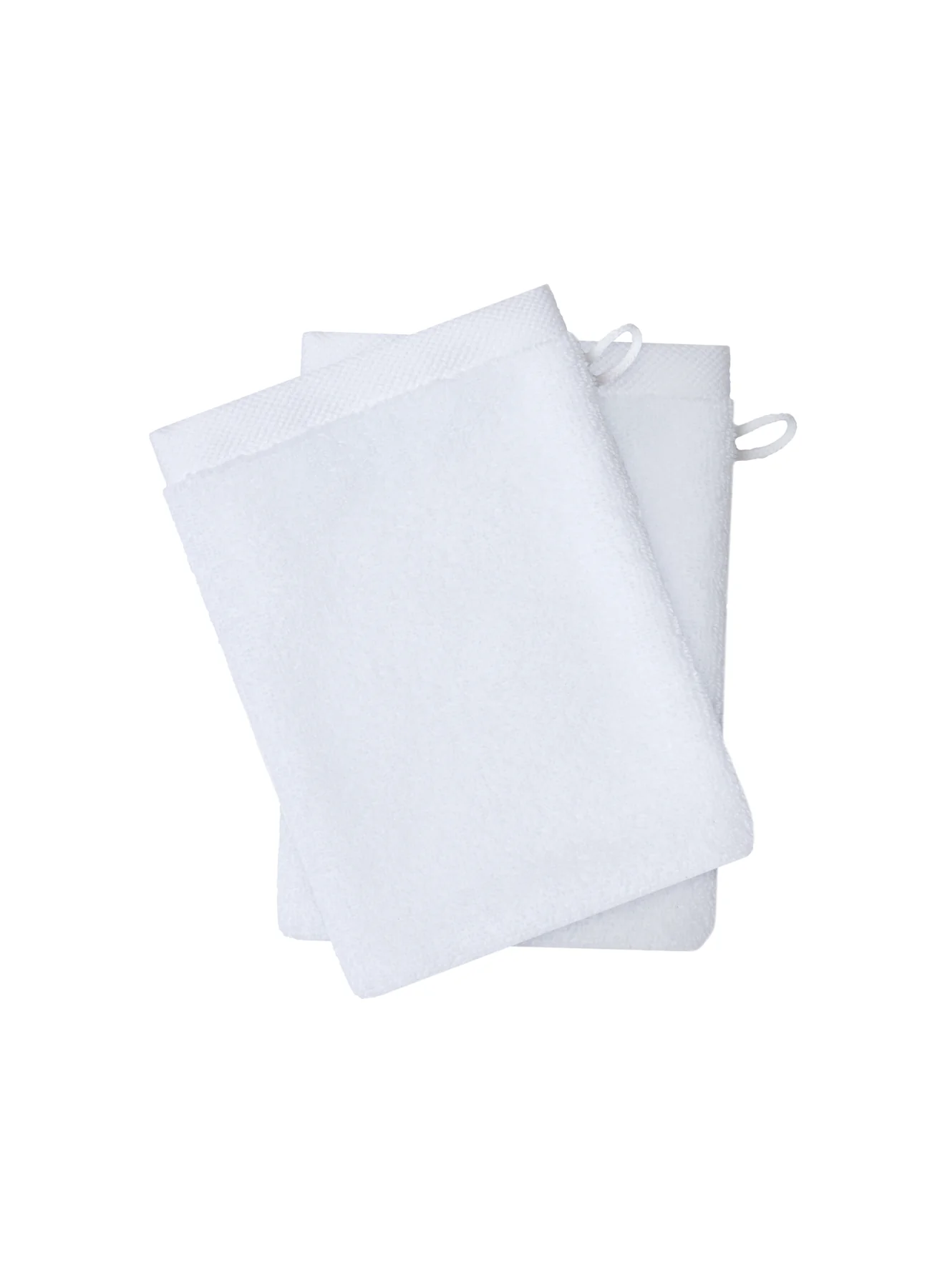 Set de deux gants de toilette blanc Hana - Image 2