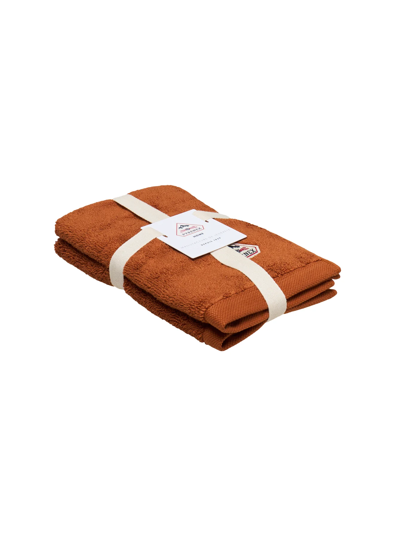 Set de deux serviettes invités terracotta Hana - Image 3